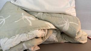 lot 1428 image: King size comforter and a pillow