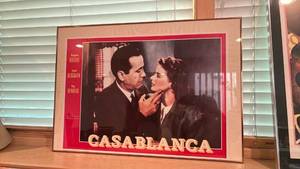 lot 2005 image: Casablanca Movie Lobby Card Humphrey Bogart Ingrid Bergman 22 x 32 - located in basement