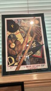 lot 2006 image: The Grand Old Game of Baseball Framed Print with Signatures - 28 x 22 - located in basement