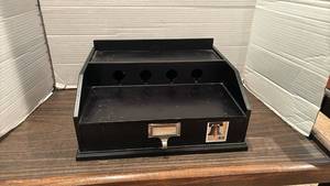 lot 2013 image: Black Desk Organizer with Drawer and Cord Management Holes