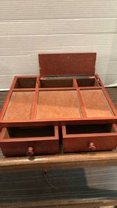 lot 2015 image: Wooden Desk Organuzer with Lift Lid and Drawers