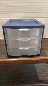 lot 2018 image: 3-Drawer Plastic Storage Organizer with drawers