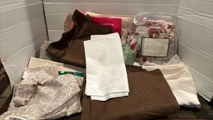 lot 2049 image: Pottery Barn Matine Toile Fabric by the Yard, and other fabric
