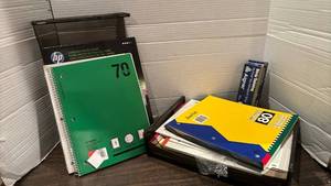 lot 2055 image: Notebooks and desk paper holders