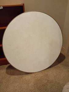 lot 2064 image: Round Portable Card Table.  38in diameter