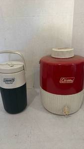 lot 3106 image: Coleman PolyLite and Coleman water jug Cooler Lot 2 Piece