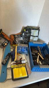 lot 3122 image: Paint Tools Lot Weatherstrip Edger Painter Brush Set Baskets and more