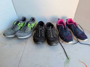 lot 3209 image: Size 8 womens Running Shoes Lot 3 Pairs Nike Skechers etc