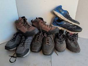 lot 3210 image: Mixed Athletic Hiking Shoes Lot Various Brands Sizes mostly 9 mens