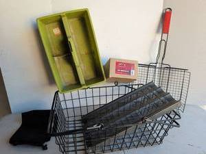 lot 3212 image: Traeger Pellet Grills Draft Inducer Fan Kit, grill tools, wire tote and more