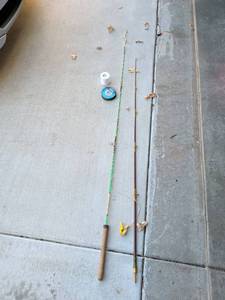 lot 3241 image: Lot of 2 Fishing Rods with Trilene Fishing Line