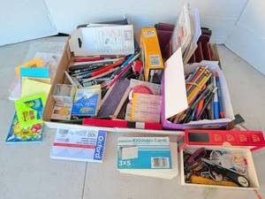 lot 3326 image: Office Supplies & Craft Supplies Lot - Markers, Index Cards, Sticky Notes, and more