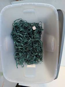lot 3332 image: Green String Lights Lot in Storage Container