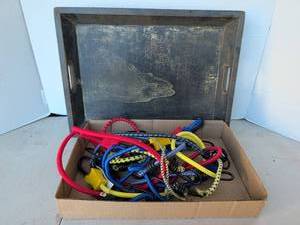 lot 3340 image: Lot of Assorted bungees and tray