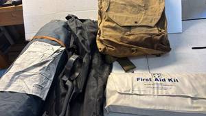 lot 3400 image: Mercedes-Benz First Aid Kit Lot with tarp and more