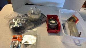 lot 3413 image: Lot of Hardware and Tools Including drywall anchors and more