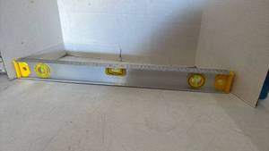 lot 3426 image: Spirit Level with Ruler and Bubble Vials Yellow Accents