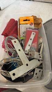 lot 3455 image: Hardware Lot Screw Eyes Wire Cable Hooks National Brand Mixed