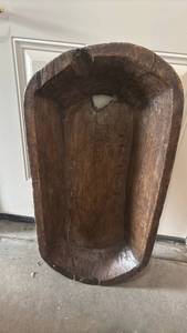 lot 3500 image: Hand-Carved Wooden Trough Bowl Large Hollowed