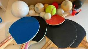 lot 3551 image: Table Tennis Paddles and Balls