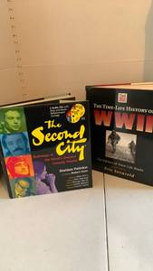 lot 3553 image: Books including The Second City by Sheldon Patinkin and The Time-Life History of WWII Book