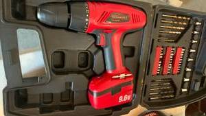 lot 3567 image: Durabuilt 9.6V Cordless Drill with Bit and Accessory Kit NO charger