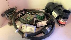 lot 3572 image: Orbit Lawn Sprinkler System Parts Lot Valve Timer Adapter Hoses and more