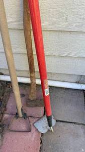 lot 4205 image: Garden tools and ax