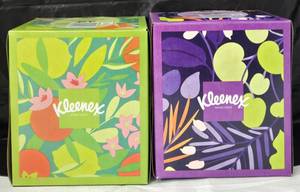 lot 1033 image: (2) Kleenex Ultra Soft Facial Tissues  1 Cube Box  60 Tissues per Box  3-Ply