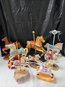 lot 1057 image: Carousel Horse Figurine Collection Mixed Styles - Retail $0