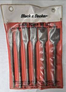 lot 1069 image: Set of 6 Black & Decker U-1670 Power Bit Set for Wood from 38 to 1 inch - Retail $0