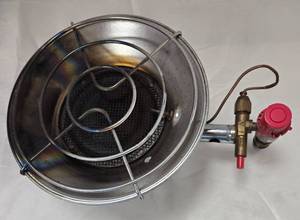 lot 1086 image: Portable Propane Heater with Ceramic Element and Control Valve - Retail $0