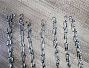 lot 1118 image: 7 Metal Chain Lengths with Hooks. (2) 7 ft and (5) 6 ft. - Retail $0