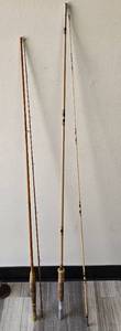 lot 1120 image: (2) Fishing Rods with Cork Handles and Rod Guides - Retail $0