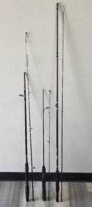 lot 1121 image: (3) Fishing Rods Assorted Spin Cast and Baitcast - Retail $0