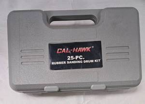 lot 1124 image: Cal-Hawk, Missing Some, 25-Pc. Rubber Sanding Drum Kit - Retail $0