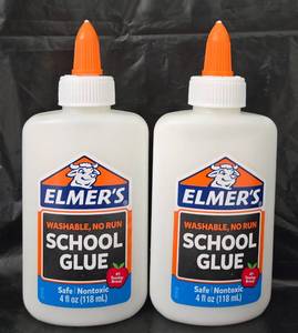 lot 1134 image: Elmers Washable No Run School Glue 4 fl oz 118 mL Lot of 2 - Retail $0