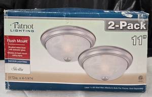 lot 1156 image: Patriot Lighting Stella 11 Flush Mount Ceiling Light 2-Pack Retail $76.49 - Retail $76