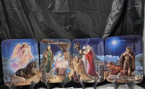 lot 1174 image: Bradford Exchange O Holy Night Collection Douglas Klauba Porcelain Plates Lot 4 - Retail $0