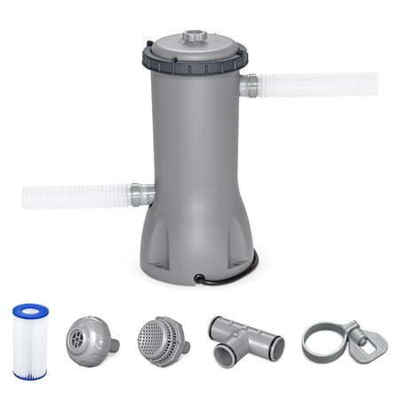 lot 64690 image: Bestway Flowclear 1 000 Gallons per Hour Swimming Pool Filter Pump, VISIBLE USE. - Retail $90