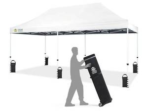 lot 18794 image: CROWN SHADES 10x20 Commercial Pop Up Canopy Tent,Outdoor Canopy,White - Retail $450