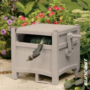 lot 18802 image: Suncast CPLPHH100D Hideaway 100  Resin Garden Hose Reel for 58  Hoses - Retail $65