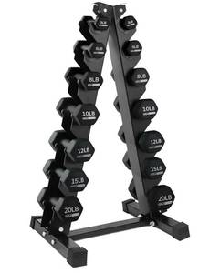 lot 18810 image: HolaHatha Neoprene Hexagon Dumbbell Storage Rack - Retail $50