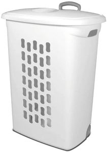 lot 18815 image: Sterilite Ultra Wheeled Hamper Plastic  White - Retail $48