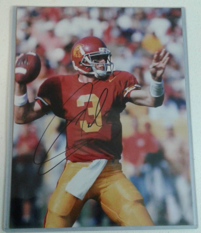 lot 1048 image: Signed Carson Palmer University Of Southern Cal USC Trojans 11x14 Photograph Global Authentication - Heisman Trophy Winner