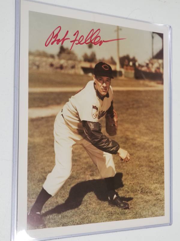 lot 1234 image: Bob Feller Autographed 8x10 Photo Cleveland Indians HOF w COA