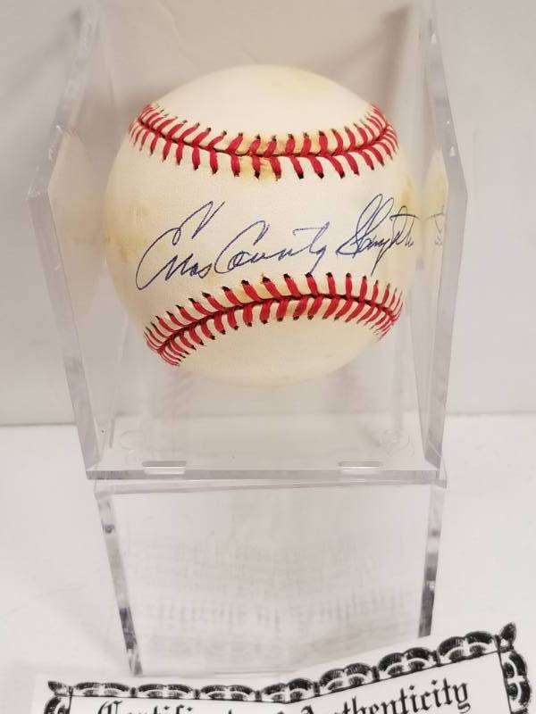 lot 1217 image: Enos Country Slaughter Autographed Rawlings Official National League Baseball St. Louis Cardinals w COA