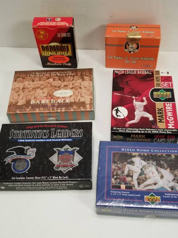 lot 1280 image: MLB Baseball Lot of 6 Different Complete Box Sets w Cal Ripken Jr. & Mark McGwire