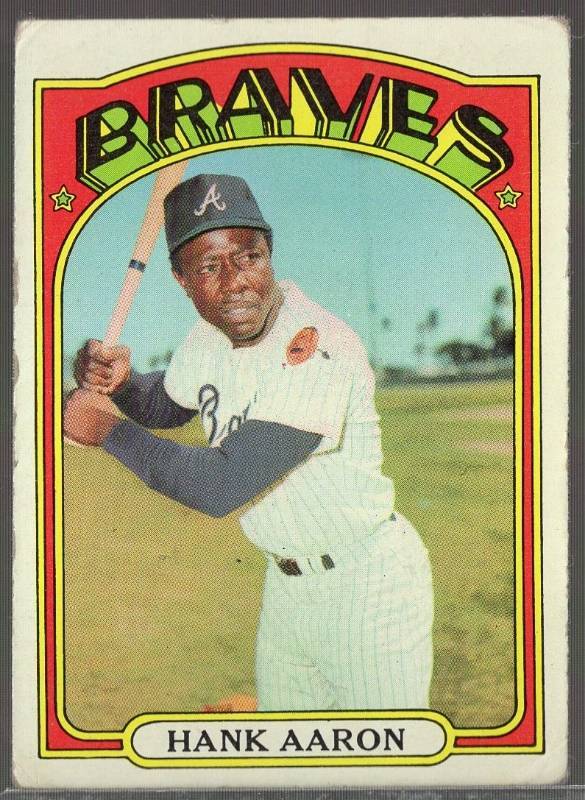 lot 1204 image: 1972 Topps Hank Aaron #299 Atlanta Braves HOFer