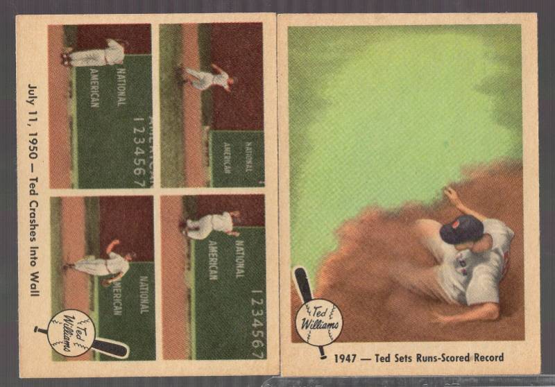 lot 1211 image: 1959 Fleer Ted Williams Lot of 2 Vintage Boston Red Sox Baseball Cards HOF